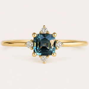 Princess sapphire ring