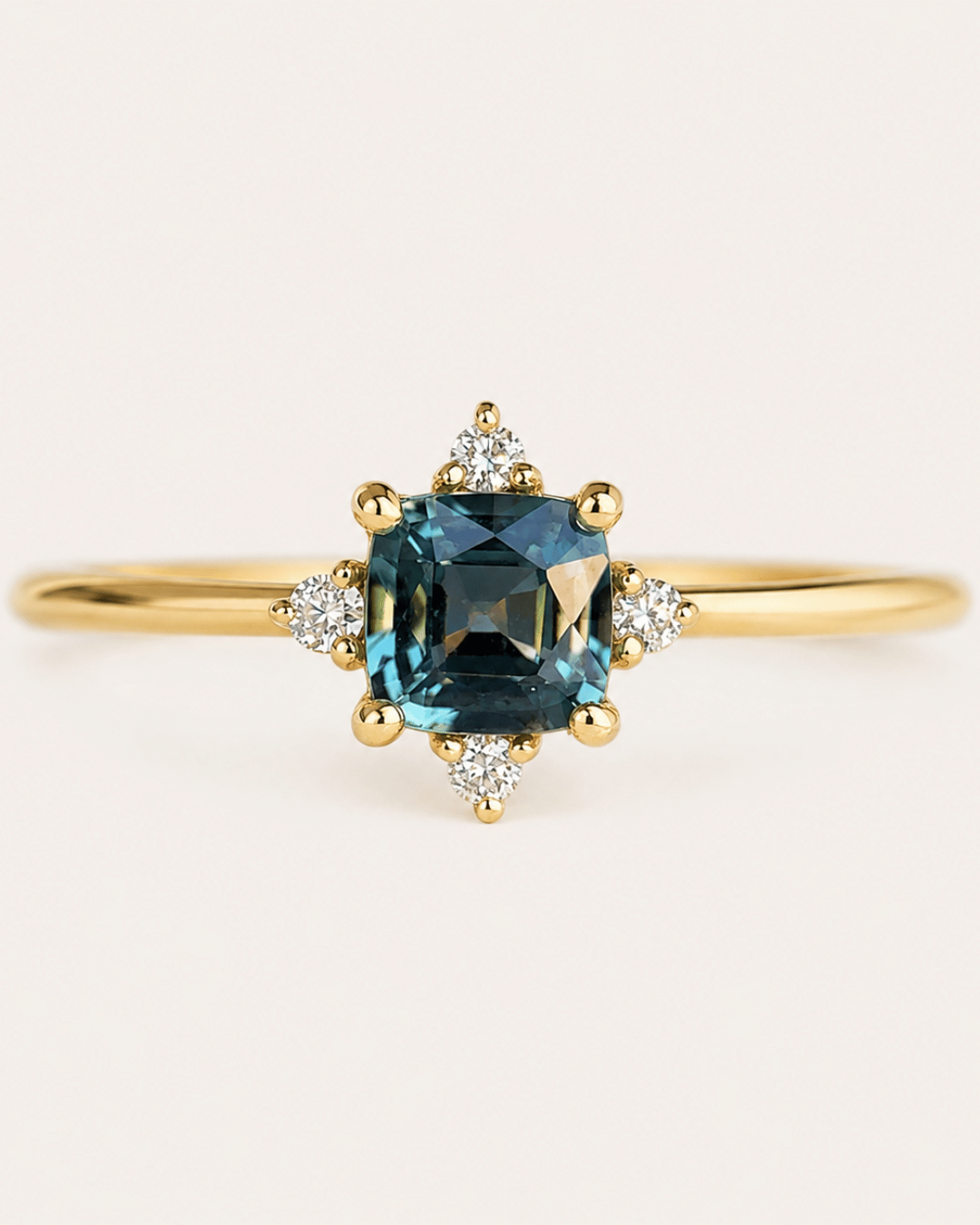 Princess sapphire ring