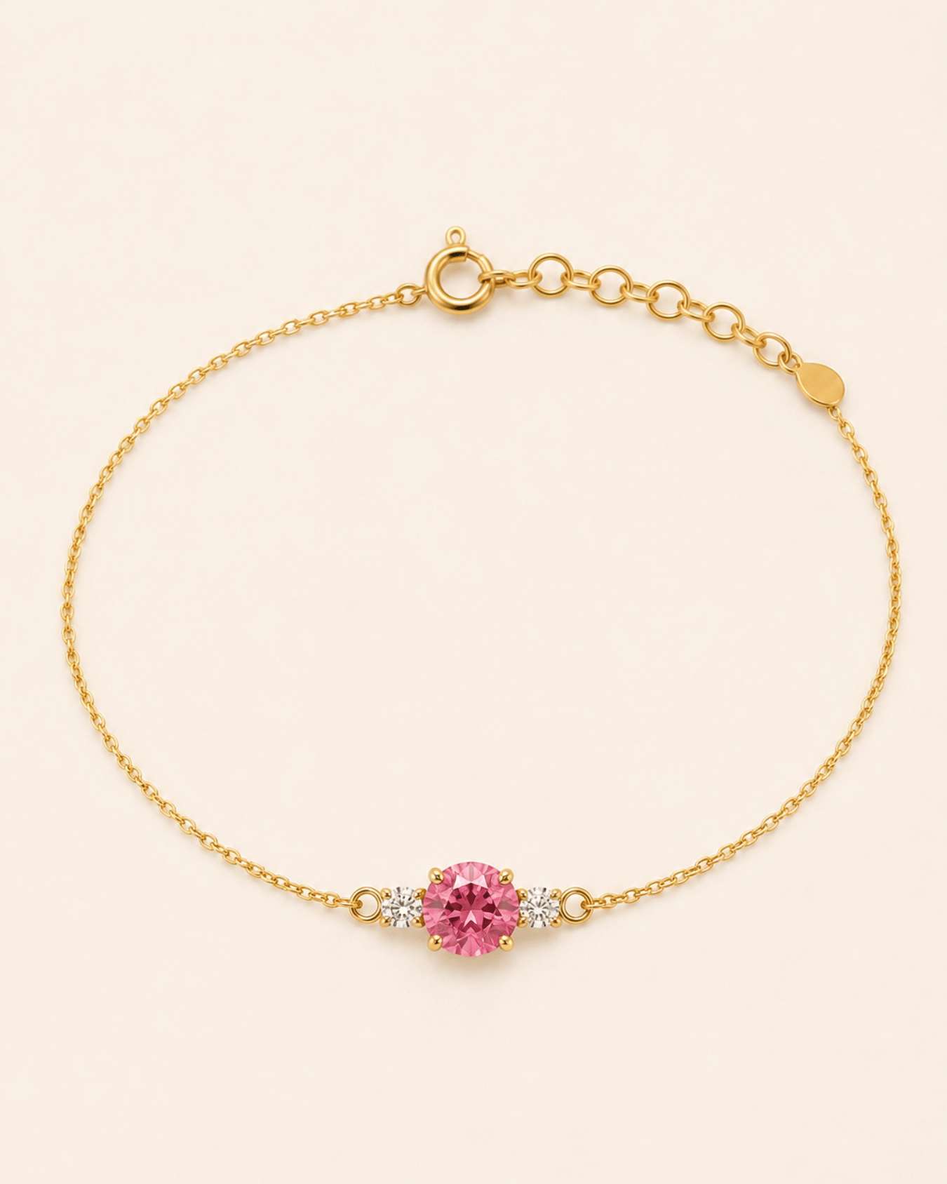 Berry pink tourmaline bracelet