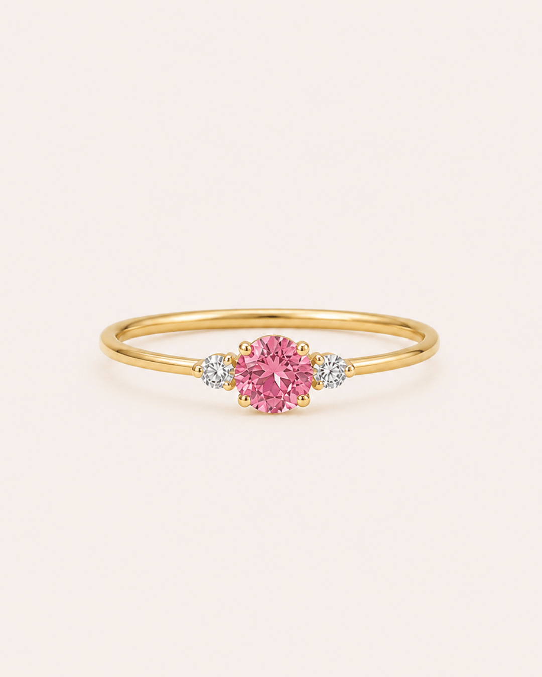 Berry pink tourmaline ring
