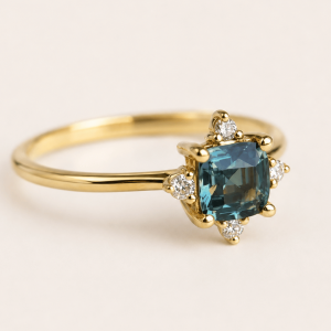 Princess sapphire ring