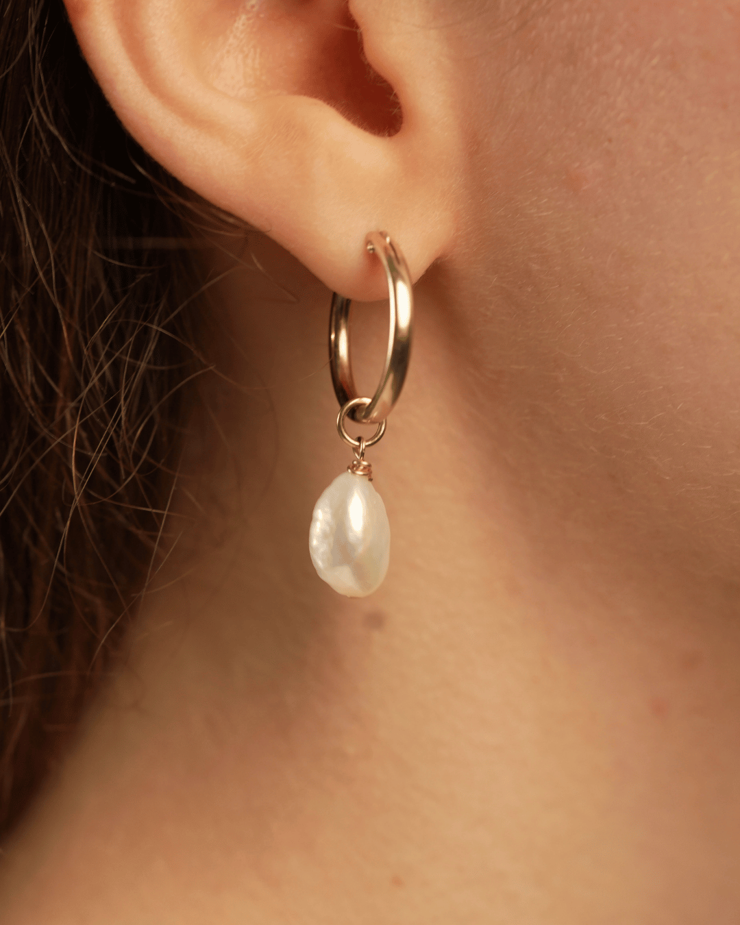 Coral pearl earrings