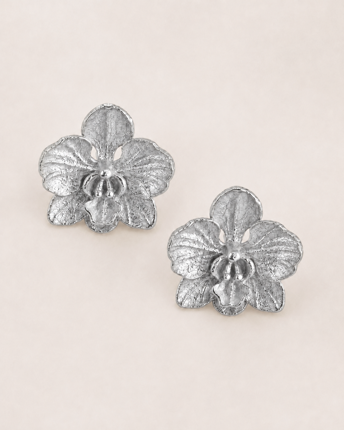 Orchid earrings White Gold 14K Orchid earrings White Gold 14K
